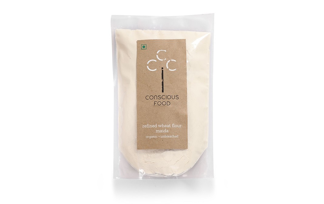 Conscious Food Refined Wheat Flour Maida Organic+Unbleached   Pack  500 grams
